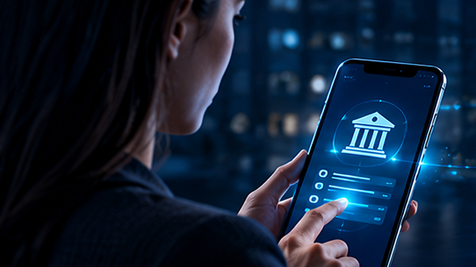 Ügyfél banki alkalmazásban kezeli a bankszámlaadatokhoz való biztonságos Open Banking-hozzáférést