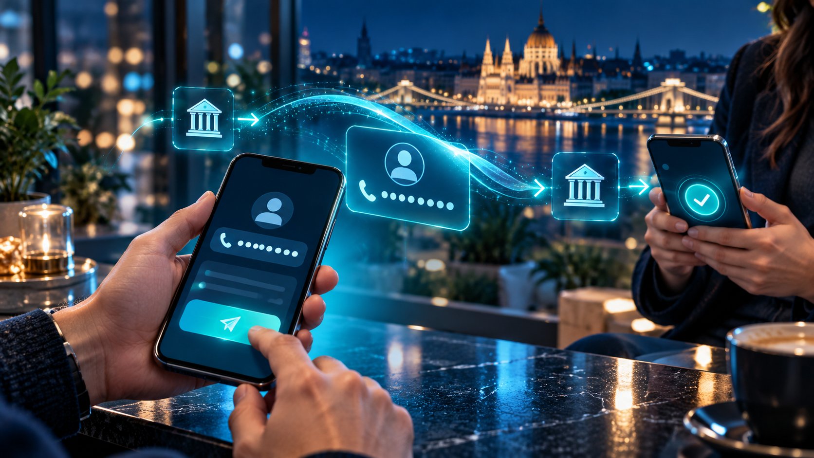 Telefonszámhoz rendelt másodlagos azonosítóval indított mobilbanki átutalás két telefon között