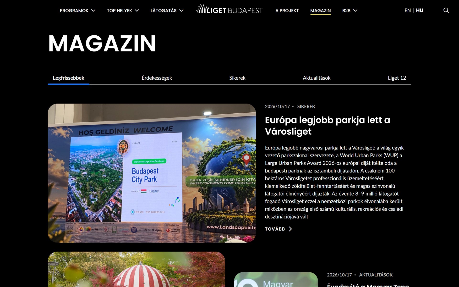 A ligetbudapest.hu magazinrovata kiemelt cikkel