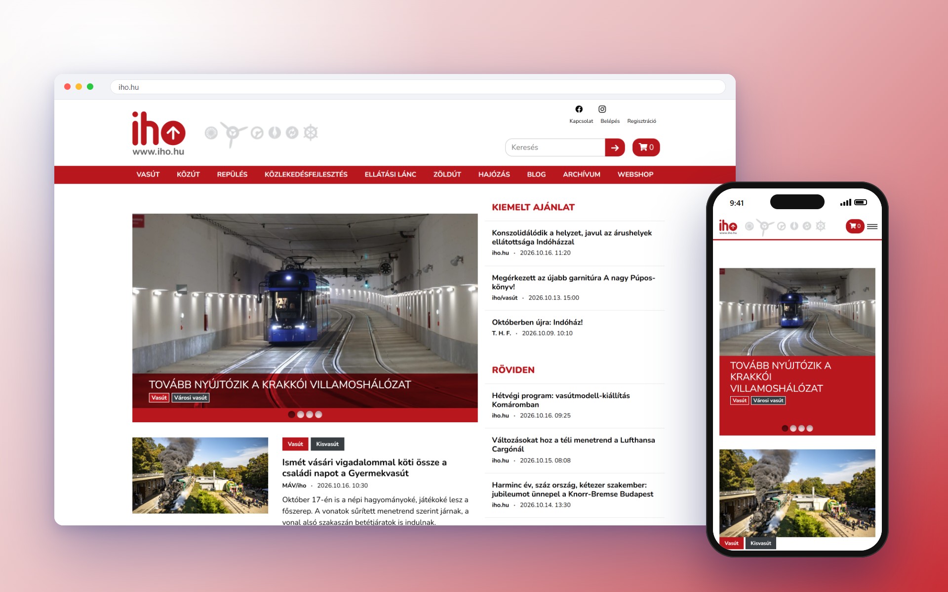 Indóház Online – közlekedési szakportál webshoppal